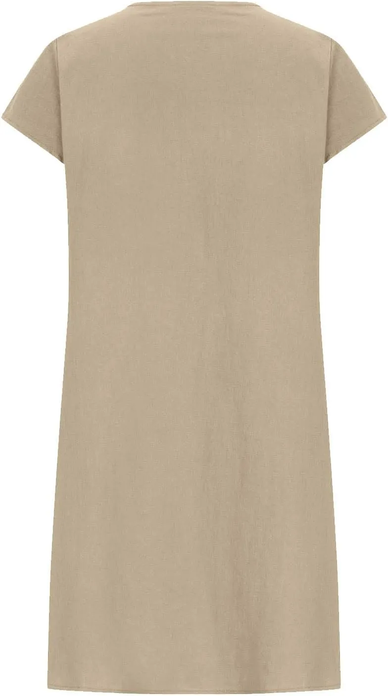 Women Cotton Linen Summer Dresses Casual Mini Short Dress Gauze Boho Dresses 2024 Trendy Vacation Clothing