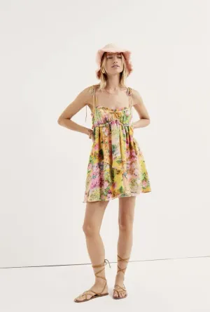 Women Floral Mini Dress Y2K Coquette Summer Sundress Cute Boho Flowy Spaghetti Strap Babydoll Short Dress Cottagecore