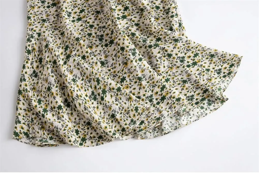 Women Mulberry Silk Floral Skirt High Waist Casual Style Skirts Midi Print Fishtail Skirt