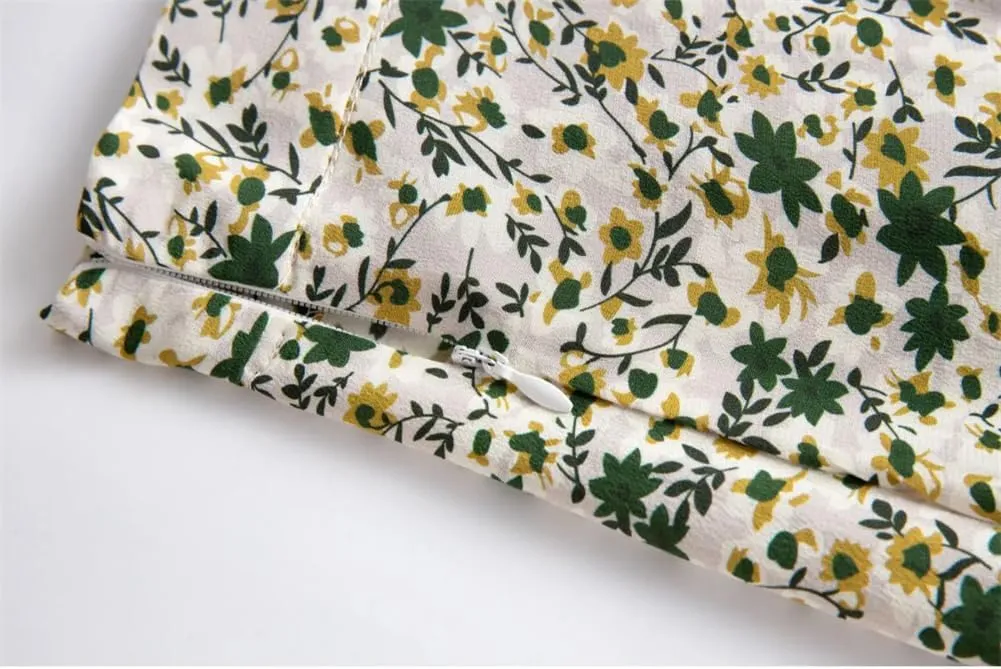 Women Mulberry Silk Floral Skirt High Waist Casual Style Skirts Midi Print Fishtail Skirt