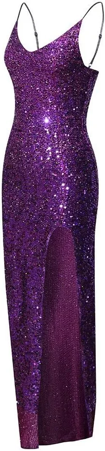 Women One Shoulder Cocktail Dresses Sexy Sleeveless Bodycon Wrap Ruffle Split Formal Long Dress Maxi Party Dress