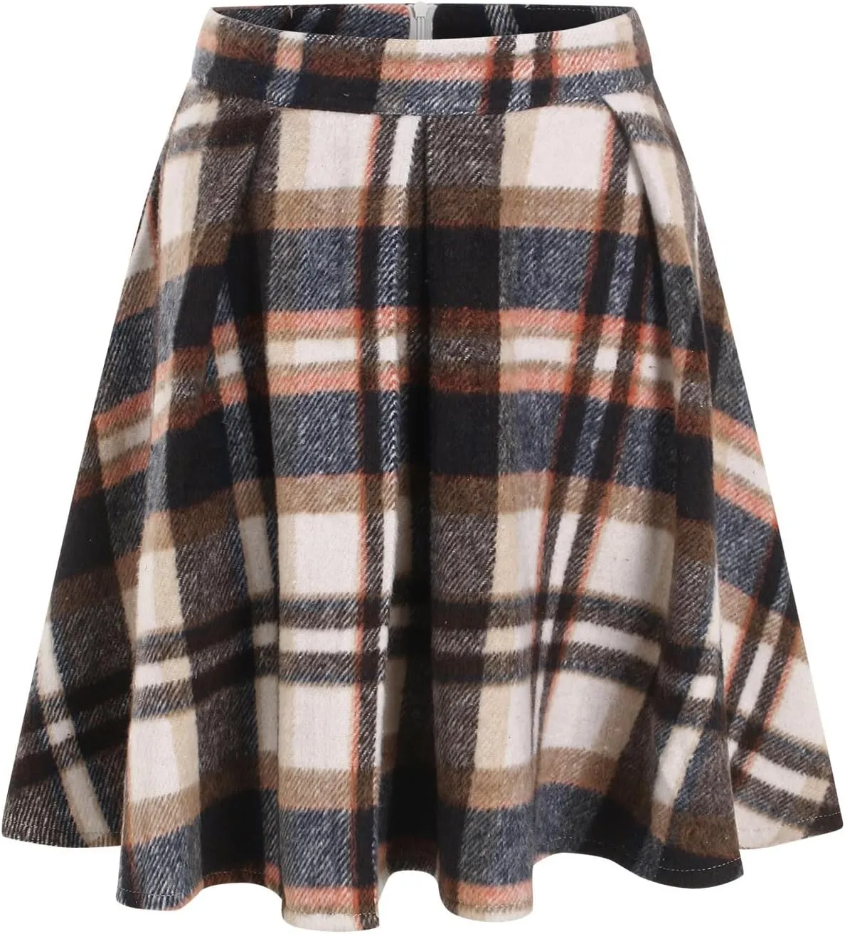Women Plaid Mini Skirts High Wasited Pleated Skirt Summer A Line Skirts Plus Size Flared Skirt Casual School Uniform