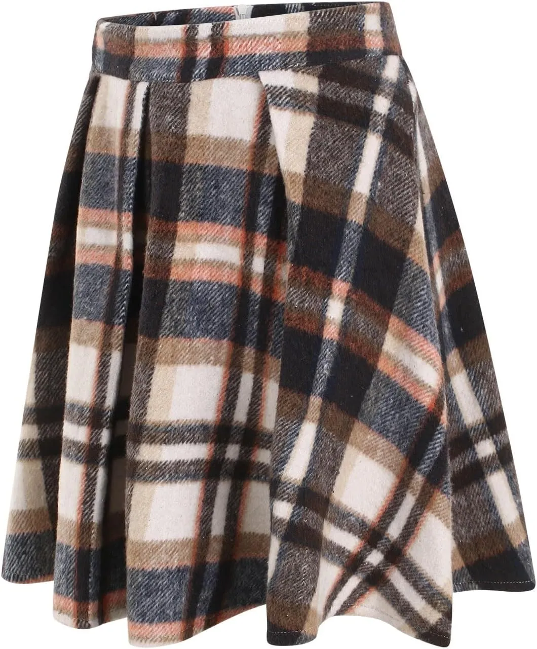 Women Plaid Mini Skirts High Wasited Pleated Skirt Summer A Line Skirts Plus Size Flared Skirt Casual School Uniform