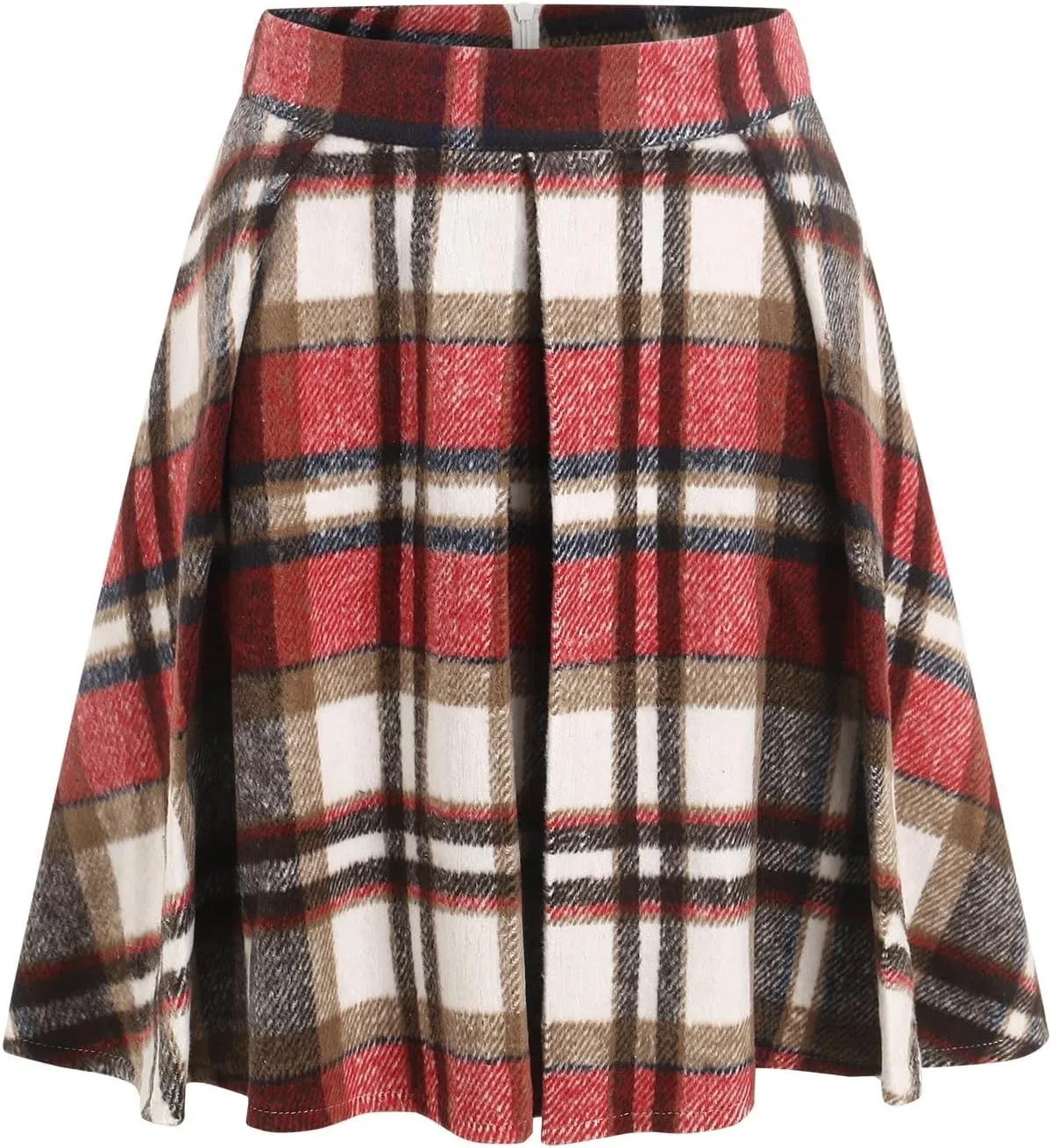 Women Plaid Mini Skirts High Wasited Pleated Skirt Summer A Line Skirts Plus Size Flared Skirt Casual School Uniform