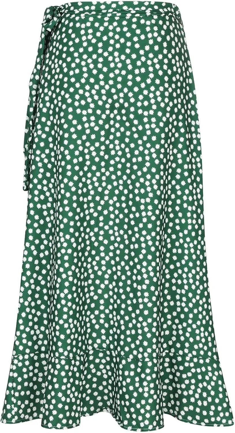 Women Pleated Maxi Skirt with Pockets Ankle Length Skirts Flowy Midi Skirt A Line Swing Skirt High Waisted Long Skirt