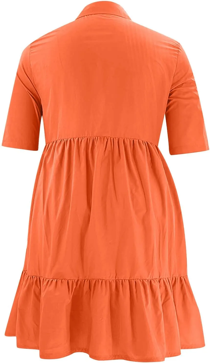 Women Plus Size Summer Dresses Fashion Single Breasted Lapels Short Sleeve Sundress Casual A Line Dresses