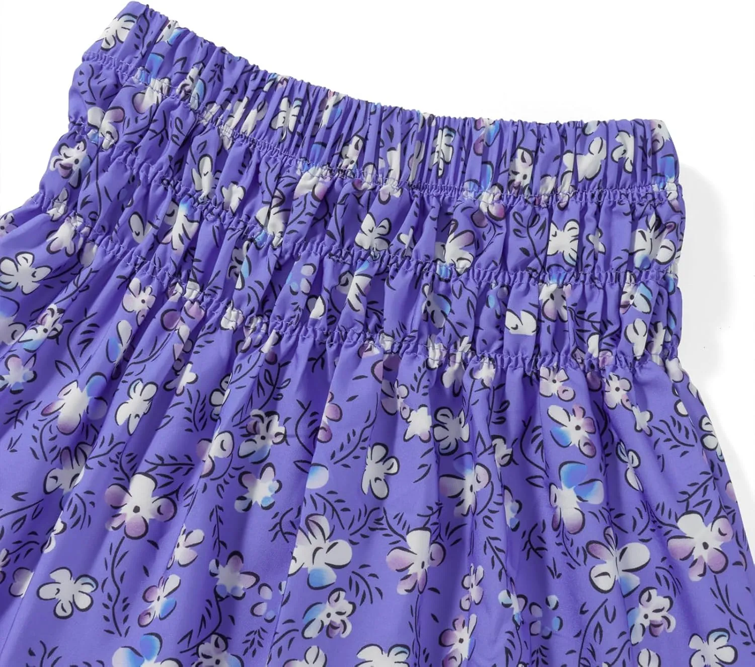 Women's 2024 Bohemian Long Skirts Elastic High Waist A Line Maxi Skirts Summer Casual Pleated Flowy Skirts