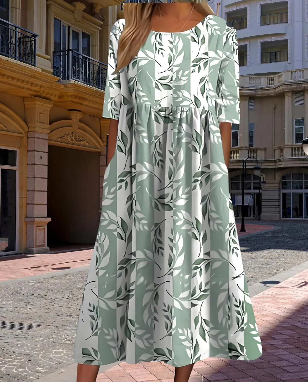 Women's 2025 Floral Summer Maxi Dress-Boho Casual Style with Pockets Ruffled Trim Beach Essentials