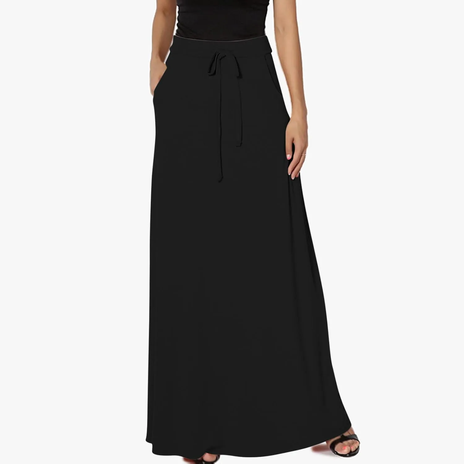 Womens Business Casual Pencil Skirt Solid Elastic High Waist Maxi Skirts 2024 Dressy Going Out Work Long Skirts