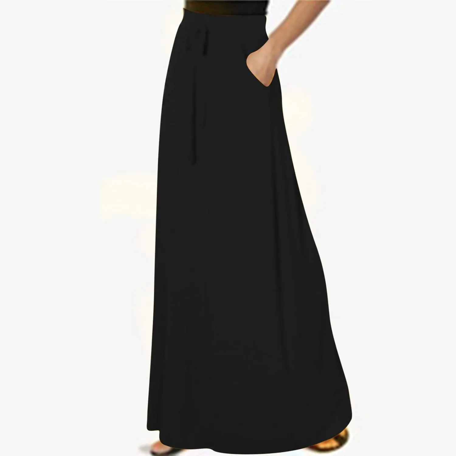 Womens Business Casual Pencil Skirt Solid Elastic High Waist Maxi Skirts 2024 Dressy Going Out Work Long Skirts