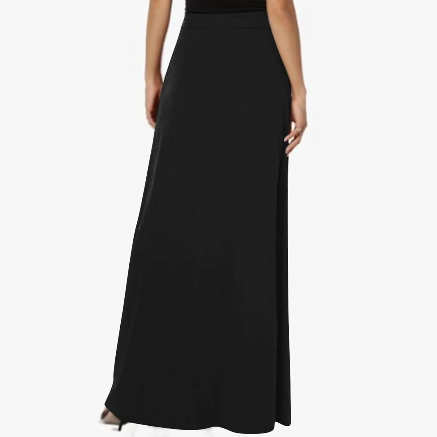Womens Business Casual Pencil Skirt Solid Elastic High Waist Maxi Skirts 2024 Dressy Going Out Work Long Skirts