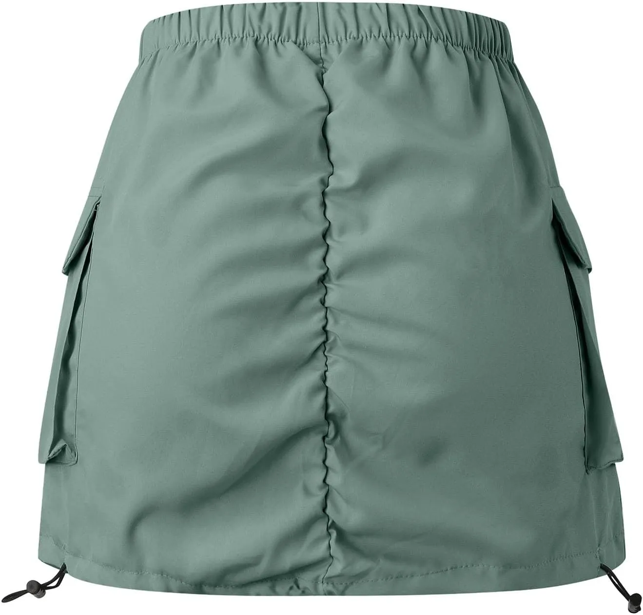 Womens Cargo Skirt Casual Summer High Waisted Bodycon Pencil Ruched Mini Skirts Side Drawstring and Hot Mini