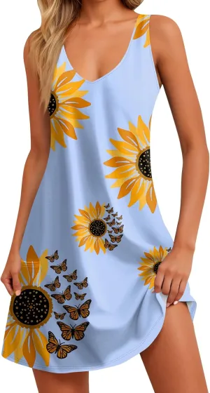 Women's Casual Dresses, Short Sleeve Tie V Neck Ruffled Midi Flowy Dress Women's V Neck Short Sleeve Summer Maxi Dress