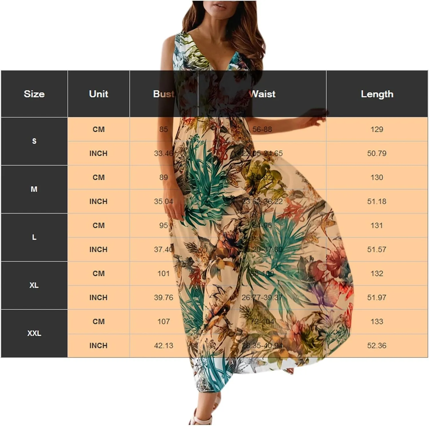 Women's Casual Dresses Sleeveless Maxi Boho Dresses 2024 Summer Beach Print Loose Swing V-Neck Dress Dresses, S-2XL