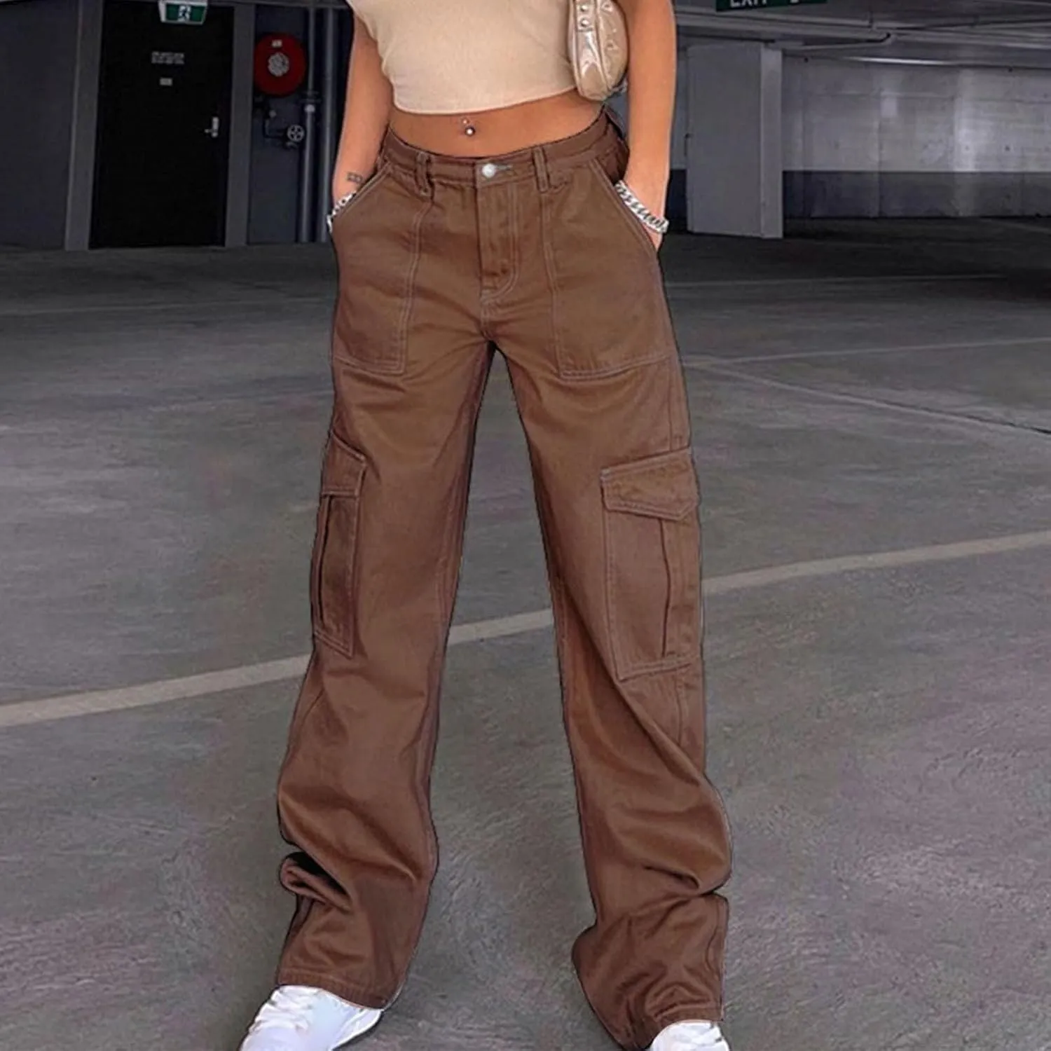 Women's Cinch Bottom Sweatpants High Waisted Casual Workout Athletic Baggy Joggers Lounge Pants with Pockets