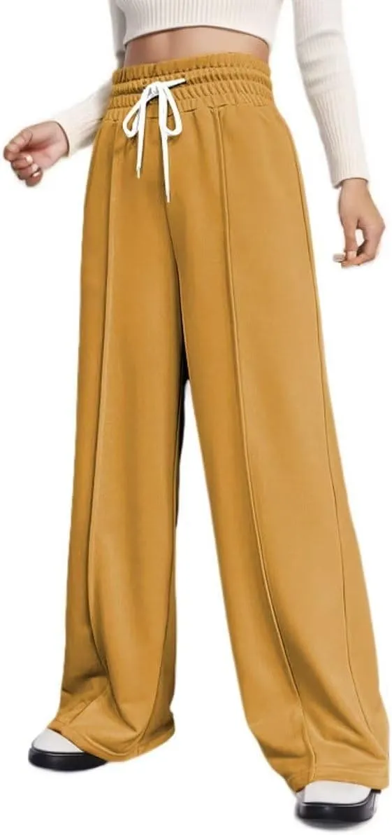 Women's Drawstring High Waist Wide Leg Sweatpants Oversized Sweats Pants Dressy Joggers Lounge Trousers with Pockets