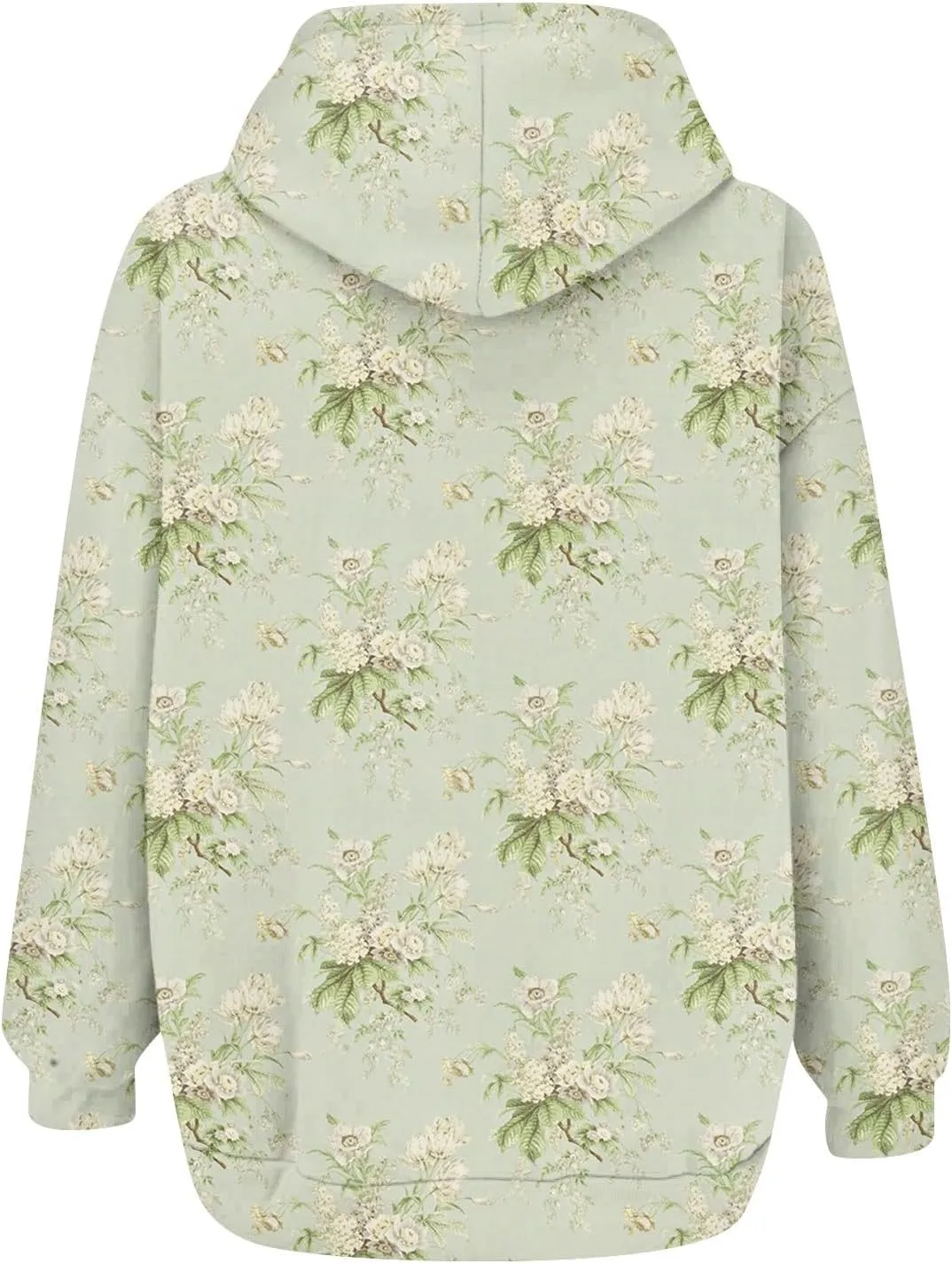 Women's Fashion Floral Print Zip Up Hoodies With Pockets, Casual Style, Long Sleeve, S-3XL