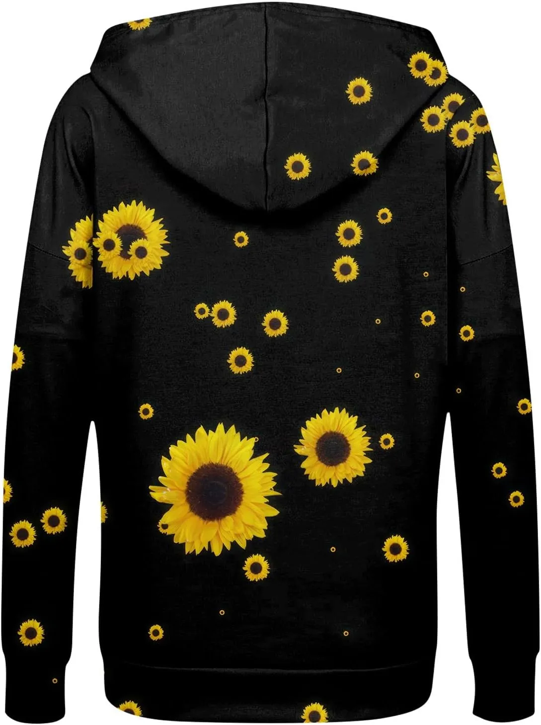 Women's Floral Zip Up Hoodies With Pockets, Casual Style, Long Sleeve, S-3XL