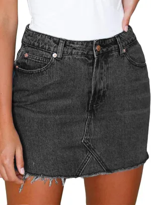 Women's High Waisted Denim Mini Skirt