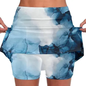 Women's High Waisted Skirts with Built in Shorts Athletic Tennis Skort Tie-Dye Print Gym Yoga Golf Short Dress Plus Size 2024