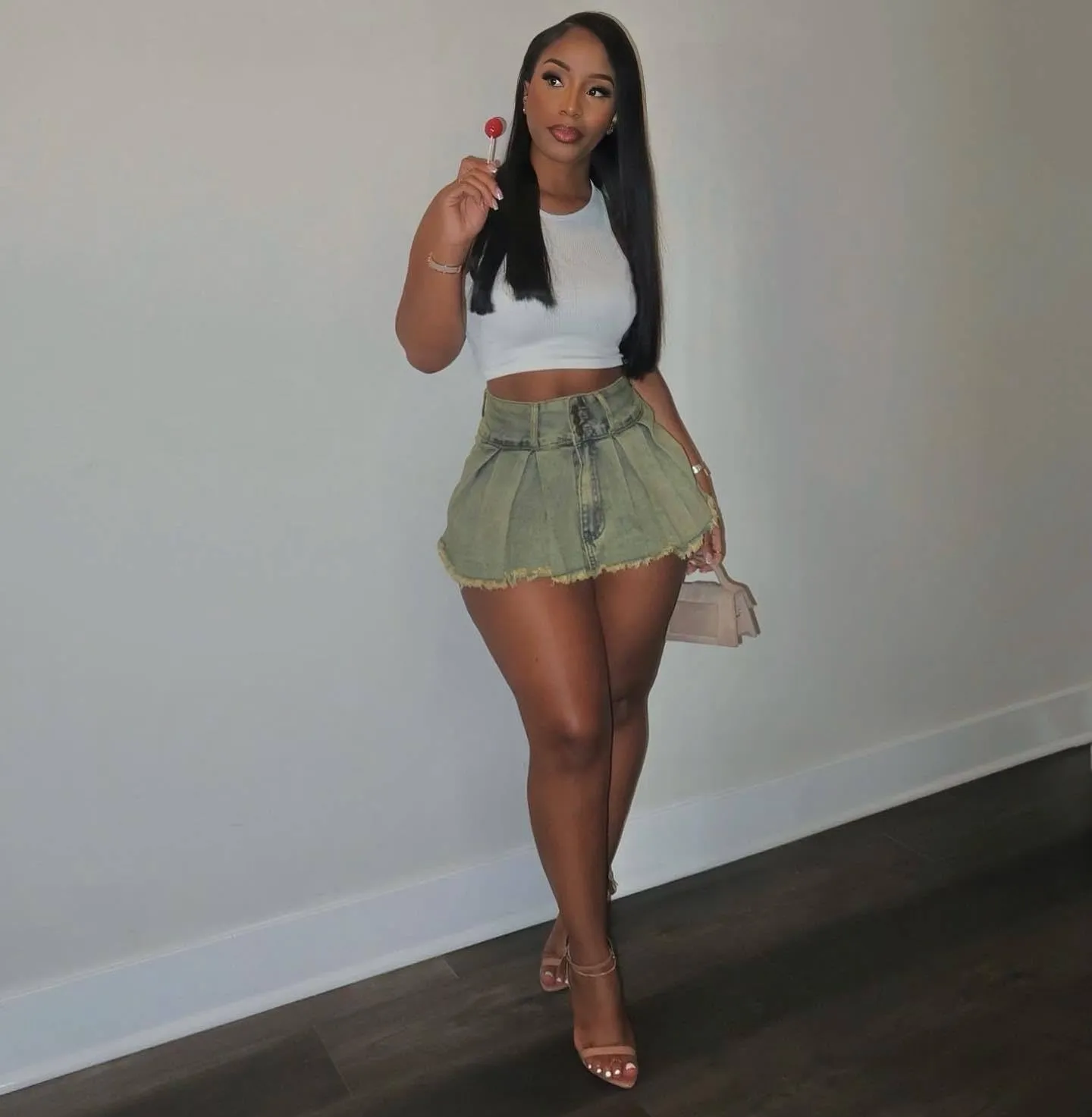 Womens Jean Cargo Skirt Skorts High Waist Stretchy Button Bodycon Y2K Pockets Denim Mini Skirt Shorts