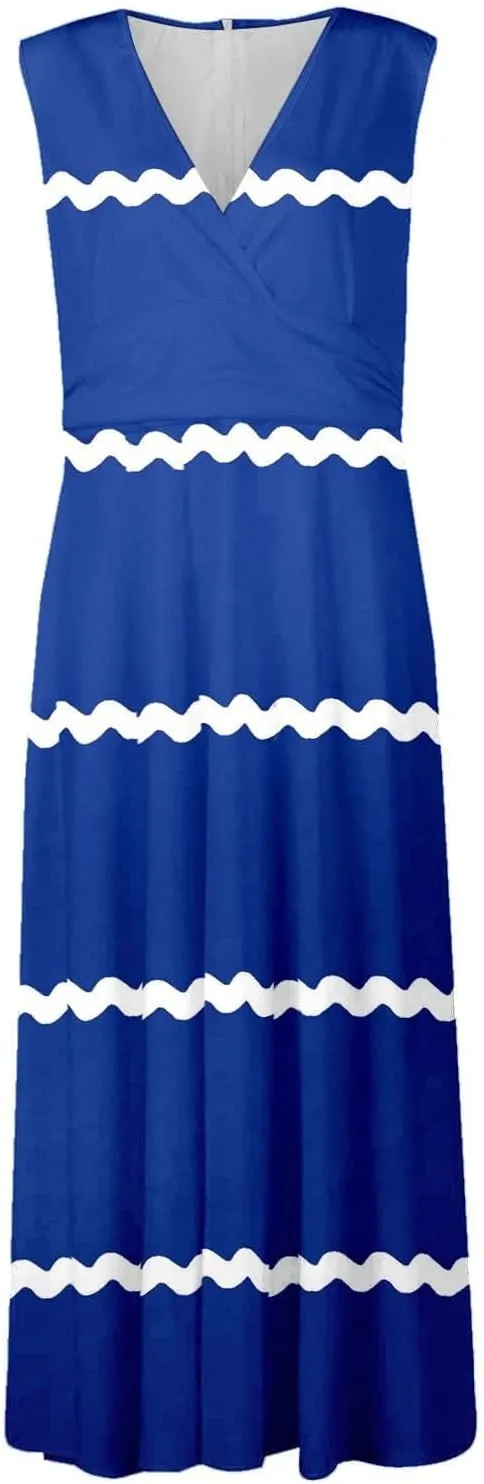 Women's Loose Fit Pleated Dresses V Neck Daily Swing Casual Ruffle 2025 Short Sleeve Fashion Drawstring Floral Dress