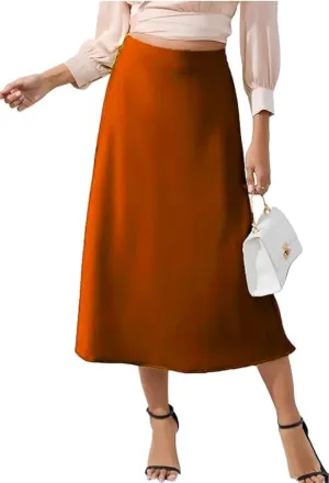 Womens Maxi Midi Satin Skirt for Women Wedding Guest Dresses Winter Party Silk Elegant High Waisted Long Skirts 2025