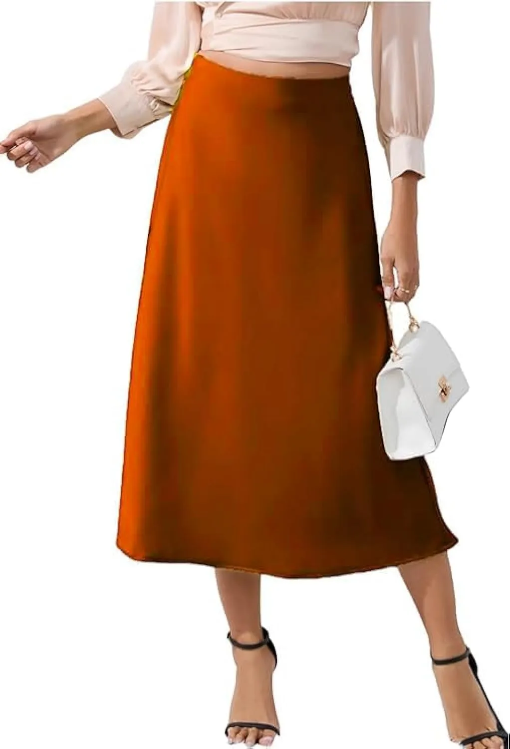 Womens Maxi Midi Satin Skirt for Women Wedding Guest Dresses Winter Party Silk Elegant High Waisted Long Skirts 2025