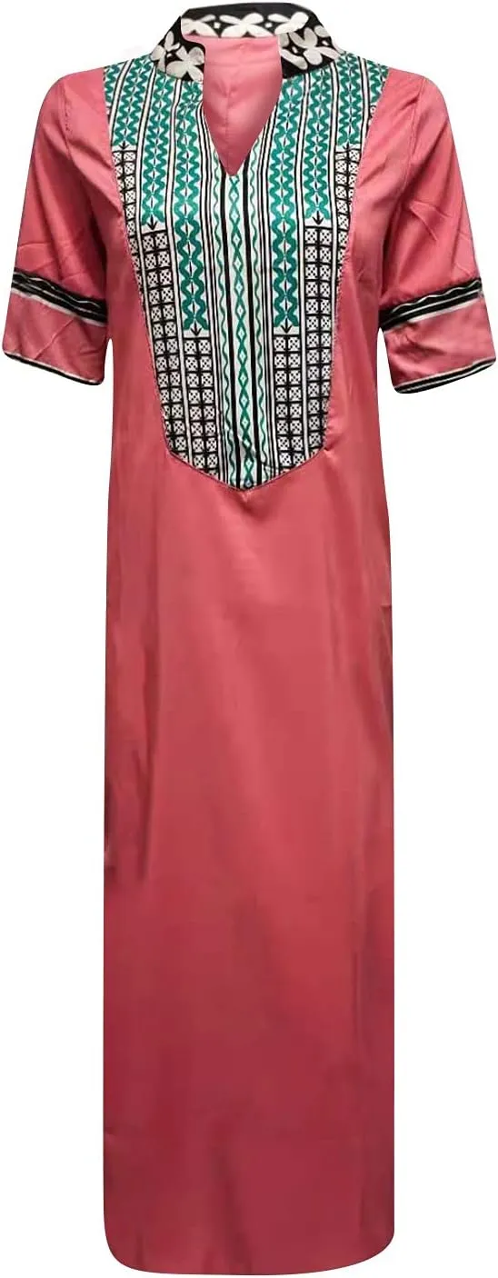 Women's Retro Long Puff Sleeve Beach Plaid Tunic Dress Gingham Swing Tiered Midi Long Shift Sun Dress Plus Size
