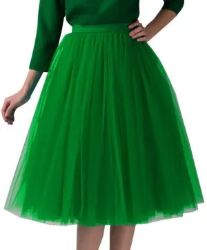 Womens Skirt Pleated Princess Mesh Skirt Dancing Skirt Thin Women's Sexy Skirts Puffy Skirts Midi Skirts for