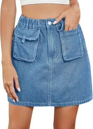 Women's Summer Casual Denim Y2K High Waist Work Skirts