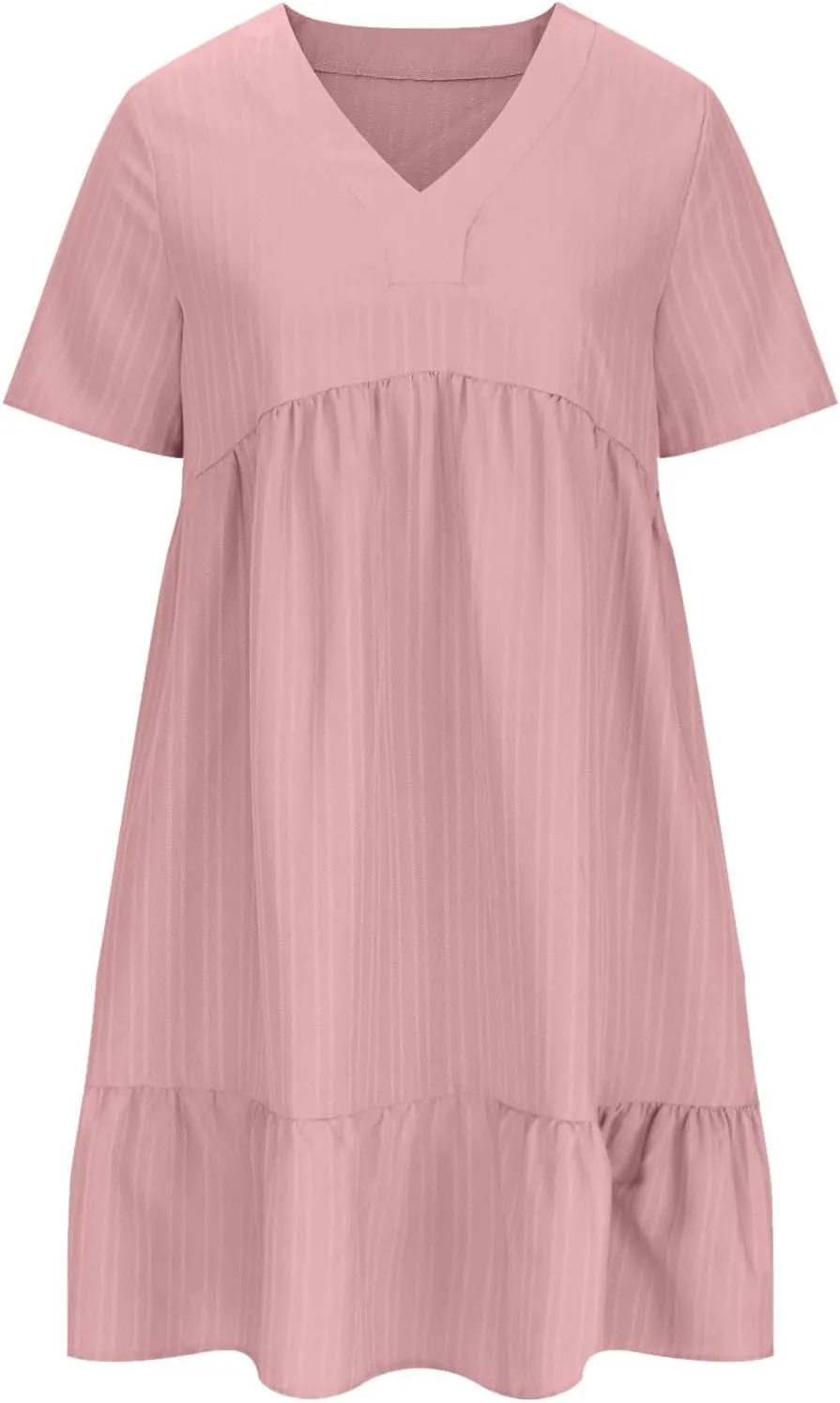 Womens Summer Dresses Sleeveless V Neck Casual Swing Flowy Tiered Ruffle A Line Mini Dress Beach Sundress 2025