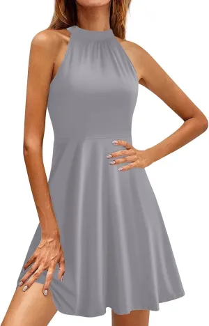 Women's Summer Halter Sleeveless Dresses 2025 Fashion Casual Sundress for Party Beach Vacation