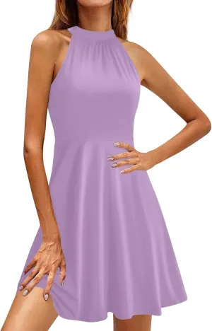 Women's Summer Halter Sleeveless Dresses 2025 Fashion Casual Sundress for Party Beach Vacation