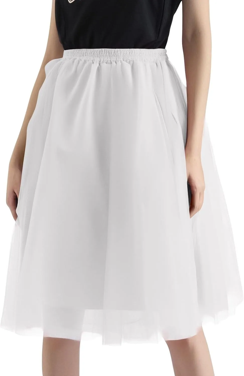 Women's Sundresses Summer Casual Loose Trendy Elastic High Waist Solid Color Party Dance Fluffy Mesh Tulle Skirts 2025, S-2XL