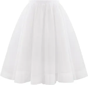 Women's Sundresses Summer Casual Loose Trendy Elastic High Waist Solid Color Party Dance Fluffy Mesh Tulle Skirts 2025, S-2XL
