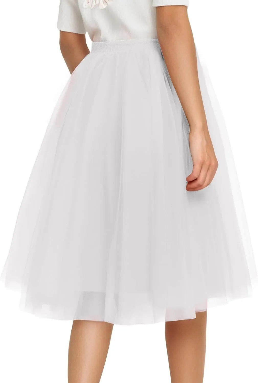 Women's Sundresses Summer Casual Loose Trendy Elastic High Waist Solid Color Party Dance Fluffy Mesh Tulle Skirts 2025, S-2XL