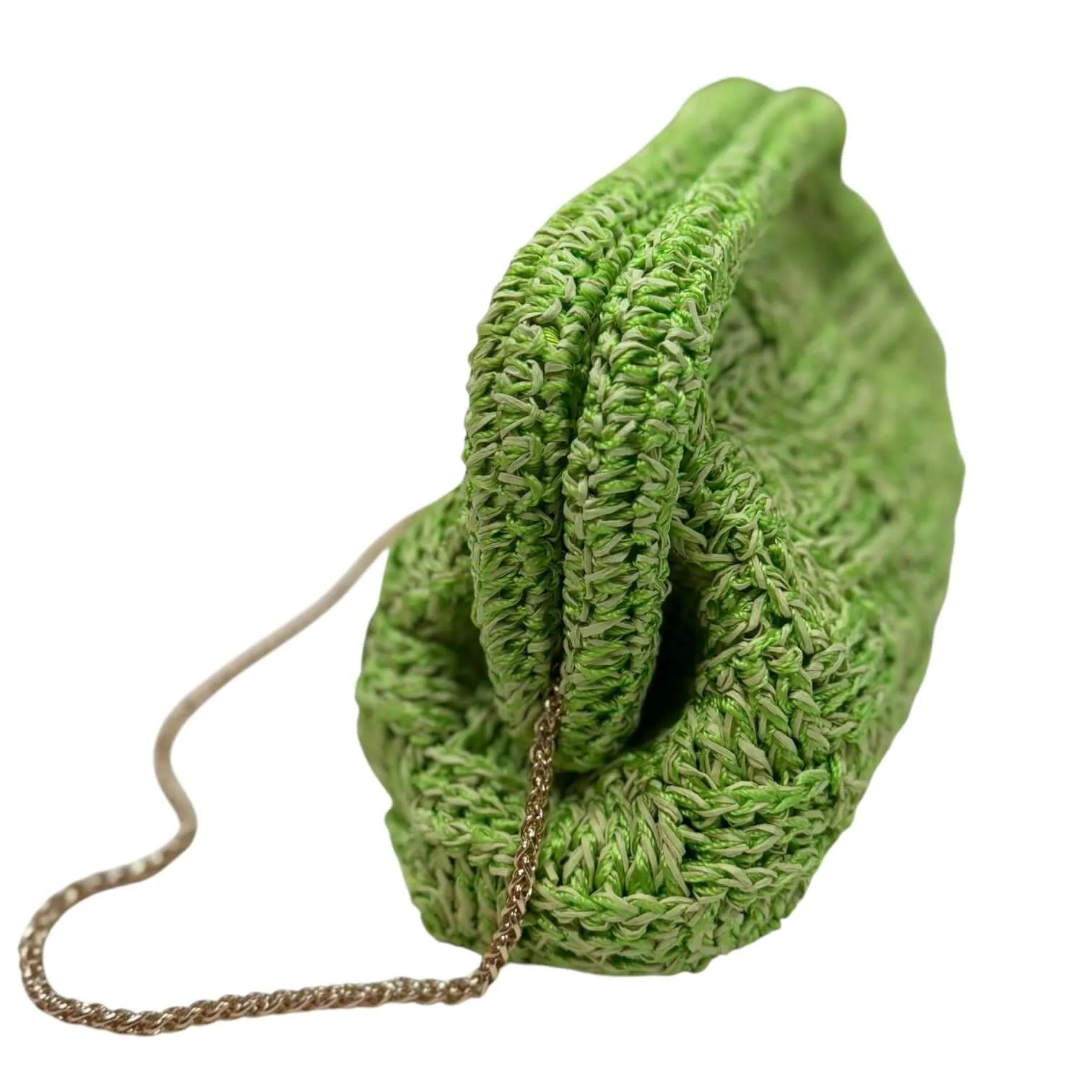 Woven Snap Clutch - Lime