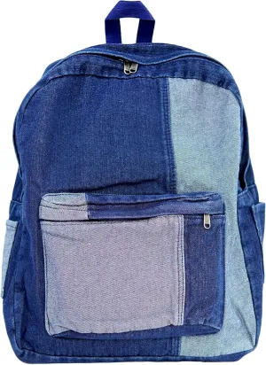 YunZh Denim Backpack Casual Style Lightweight Jeans Backpacks Classic Retro Travel Daypack