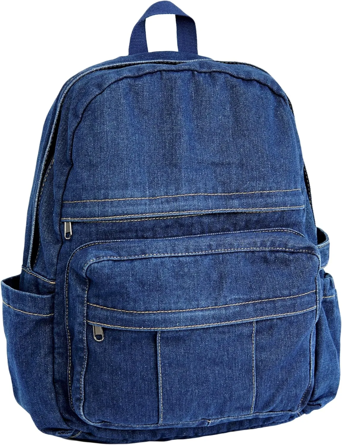 YunZh Denim Backpack Casual Style Lightweight Jeans Backpacks Classic Retro Travel Daypack