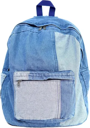 YunZh Denim Backpack Casual Style Lightweight Jeans Backpacks Classic Retro Travel Daypack