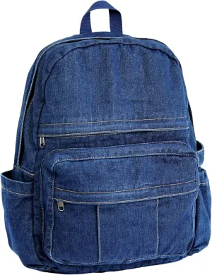 YunZh Denim Backpack Casual Style Lightweight Jeans Backpacks Classic Retro Travel Daypack
