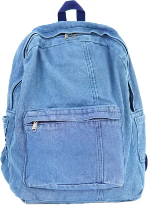 YunZh Denim Backpack Casual Style Lightweight Jeans Backpacks Classic Retro Travel Daypack
