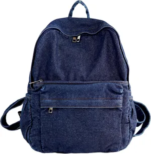 YunZh Denim Backpack Casual Style Lightweight Jeans Backpacks Classic Retro Travel Daypack