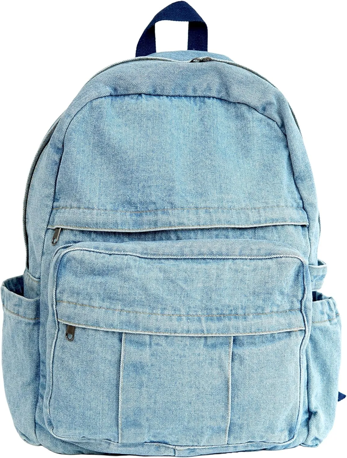 YunZh Denim Backpack Casual Style Lightweight Jeans Backpacks Classic Retro Travel Daypack